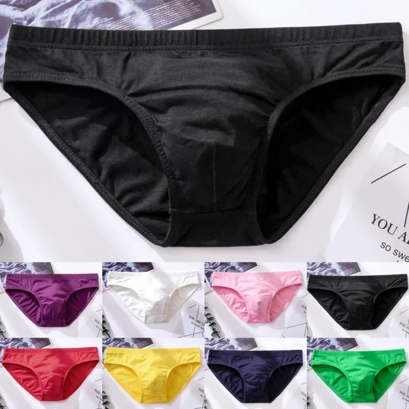 Men Briefs Sexy Comfortable Breathable U Convex Underwear Low-Rise Underpants Bikini Slip Homme Classic Basics Quick-Dry — image 6