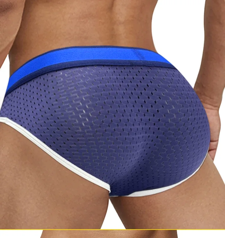 남자의 낮은 허리 슬리밍 메쉬 팬티 U 볼록한 주머니 탄성 허리띠 통기성 다채로운 Jockstrap 속옷