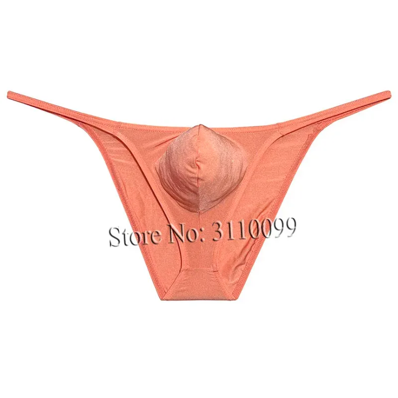 Men's Briefs Shiny Enhance Bikini Bulge Pouch Ruched Skimpy Underwear — image 13
