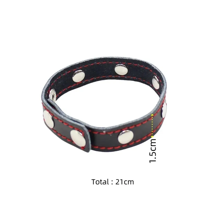 Multi Level Adjustable Semen Leather Cock Ring with Bondage Penis Loop for Men Dick Display Large Delay Ejaculation Sex Toys