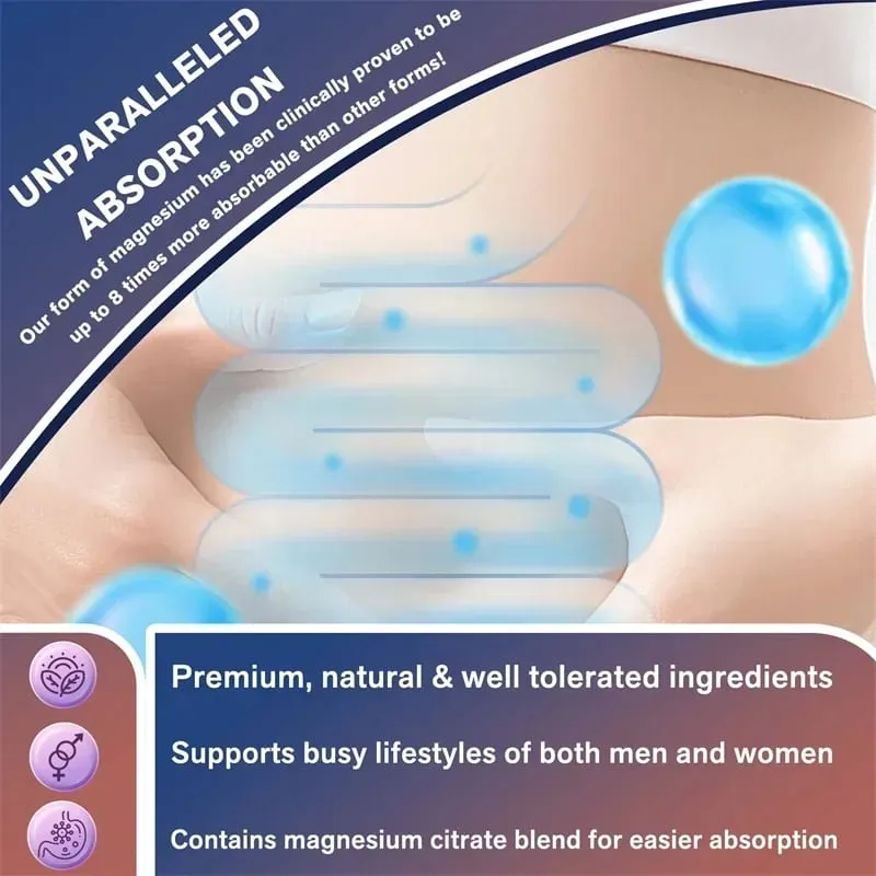 Magnesium Complex Capsules - Relieve Nerve Stress and Muscle Contraction Support Bone Health and Boost Immune FunctionSupplemen