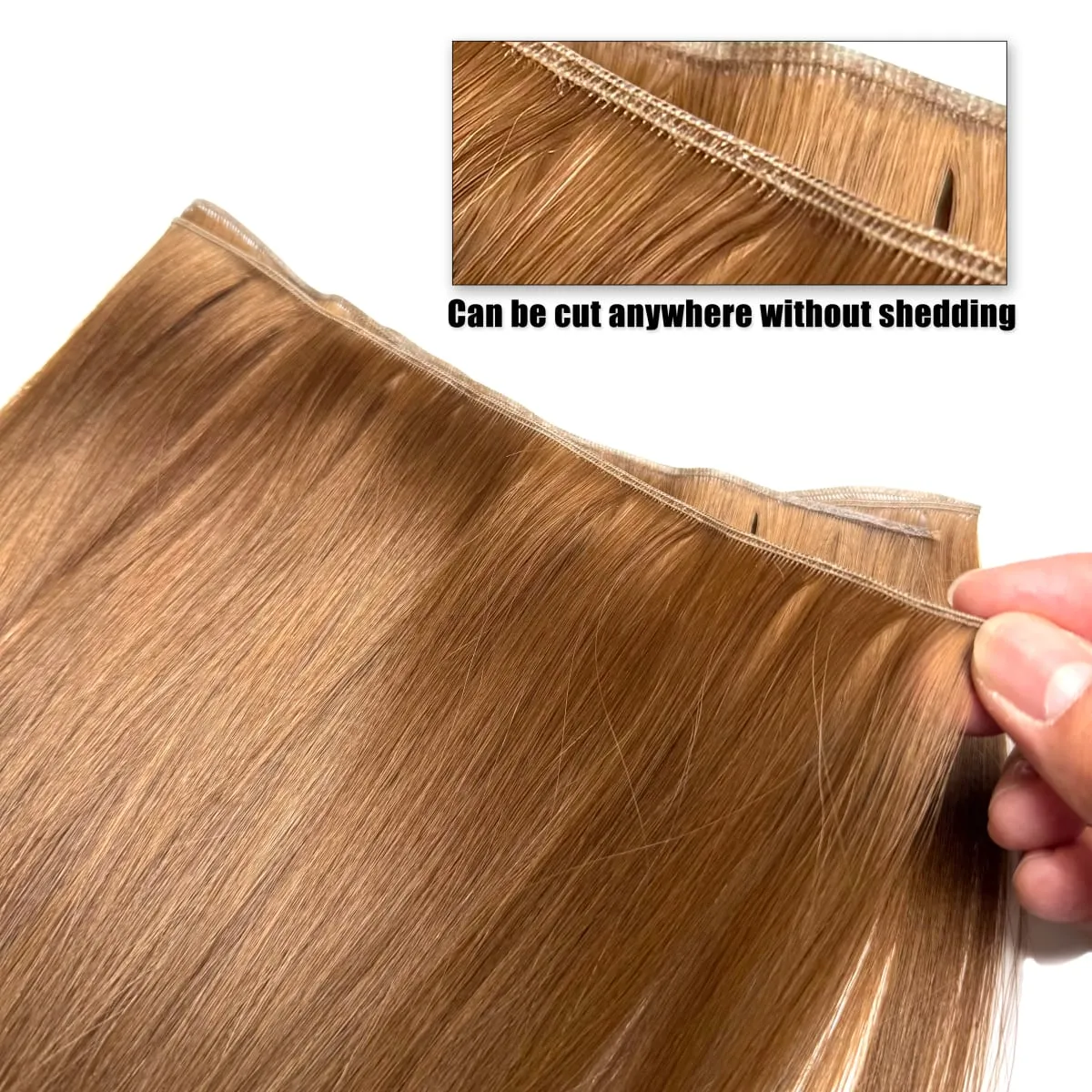 Genius Weft Human Hair Extensions 50G Remy Human Hair Invisible Brazilian Hair Extensions Hair Bundles — image 2