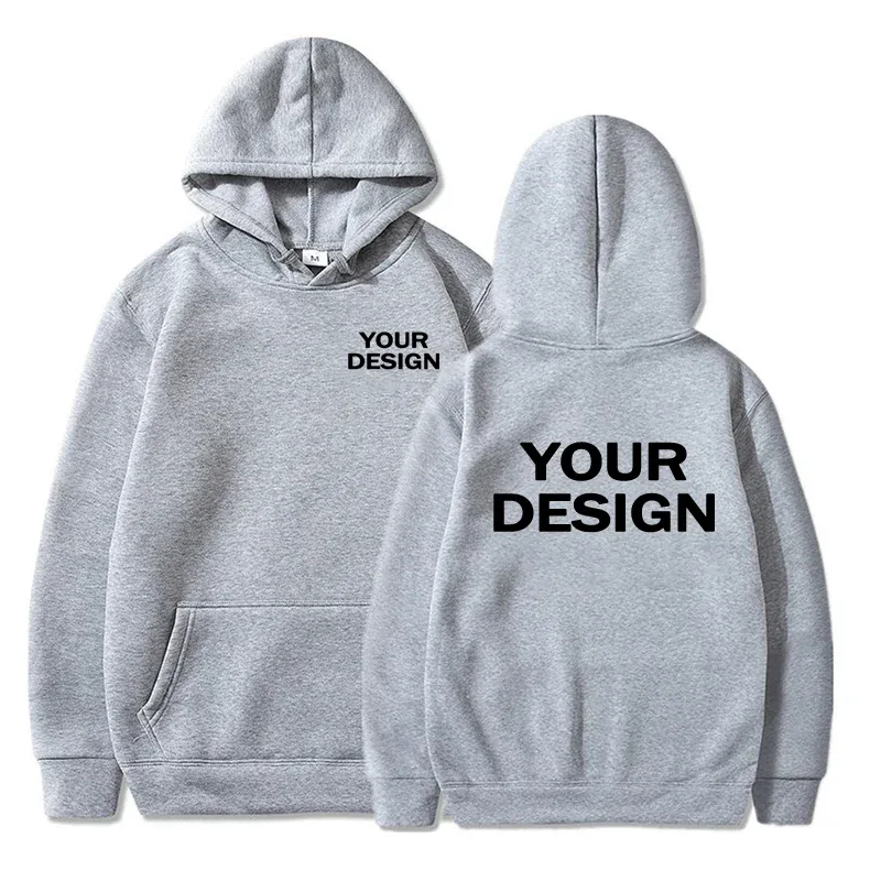 Sweat à capuche à manches longues pour hommes et femmes, imprimé personnalisé, ample, tenue décontracté, couleur unie, personnalité, Streetwear — image 9