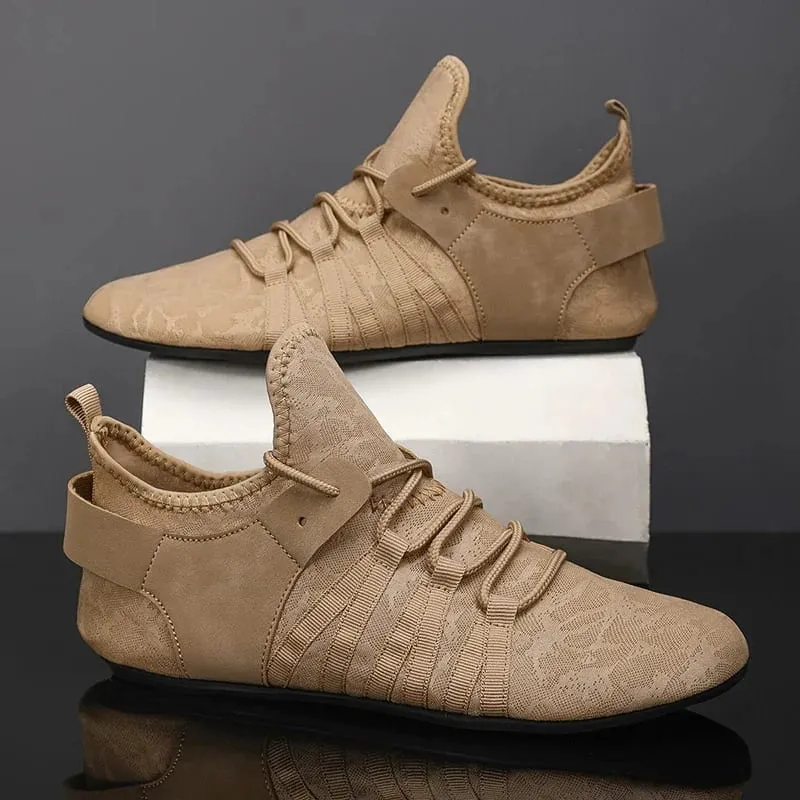 Men's Shoes Casual Flat Shoes Men Lightweight Comfortable Thin Bottom Lace Up Men Shoe Driving Walking Shoes Men Footwear — image 1