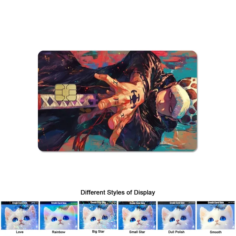 Animation One Piece Luffy Portgus D. Ace 2.5D HD Matte PVC Sticker Film Tape Skin for Credit Card Debit Card Waterproof Sticke