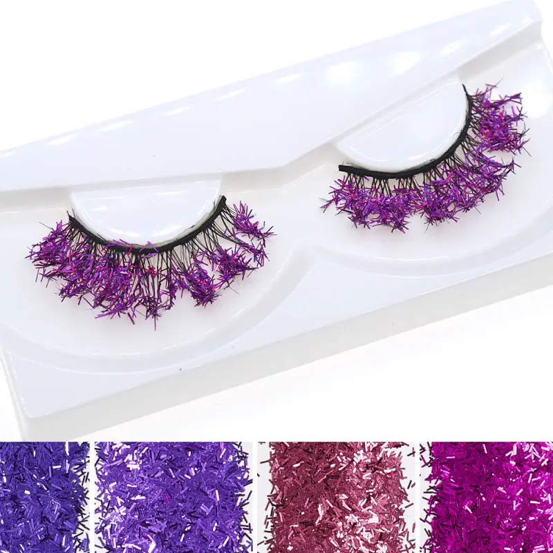 White Eyelashes Cosplay Makeup Natural Long Cross Strip False Eye Lashes — image 18