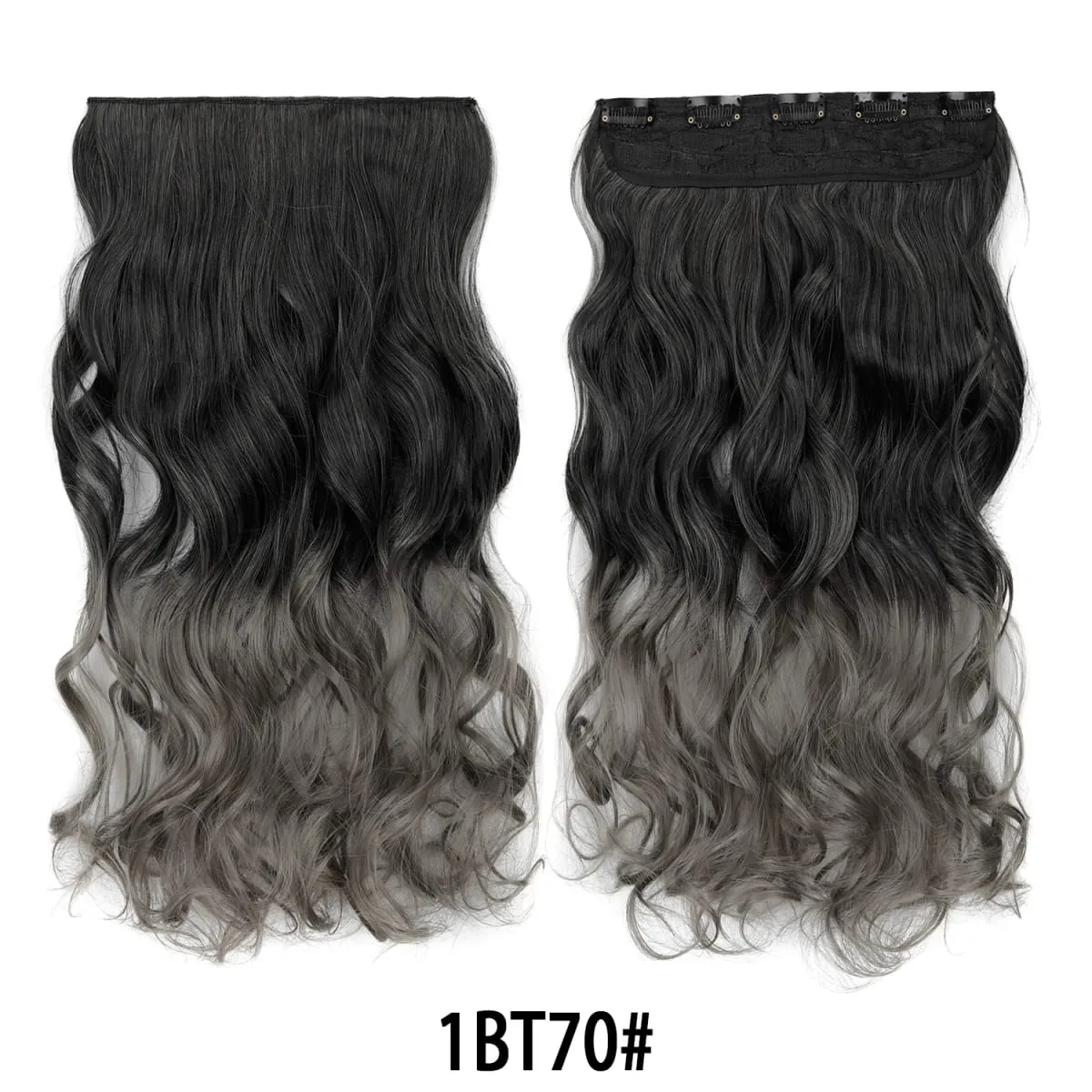Jeedou One Piece 5 Clips Wavy Ombre Clip In Hair Extensions Long Water Wave Συνθετικά Σγουρά Μαλλιά Κομμάτι Rainbow Χρωματιστά Μαλλιά — image 10