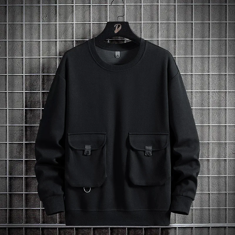 2024 Spring Men Stripe Sweatshirt Cotton Oversized Hoodies Men Long Sleeve O-Neck Pullovers Male Streetwear Fashion Tops 6Xl 8Xl