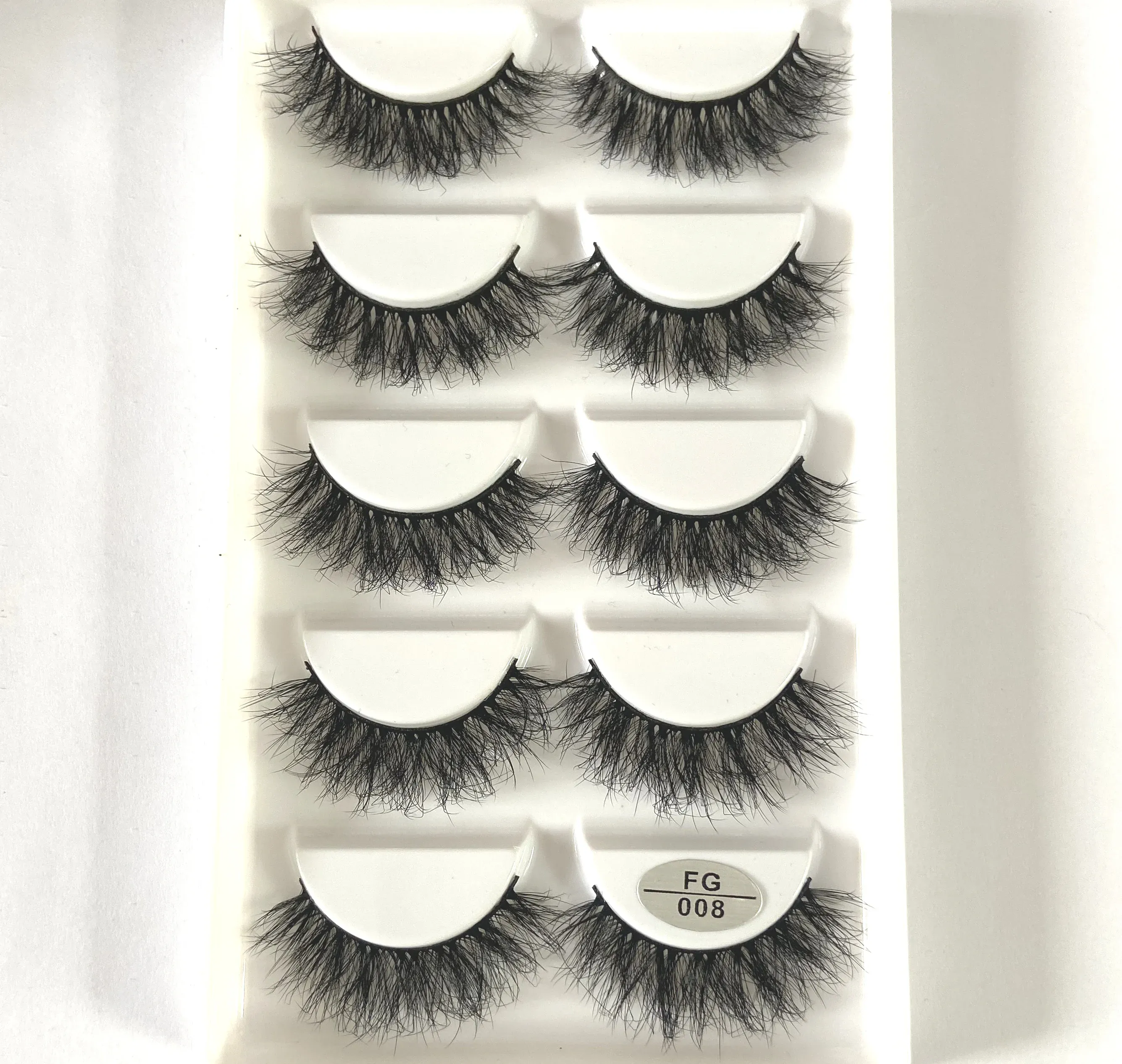 5Pairs Handmade Mink Lashes Short False Eyelashes Dense Natural Long Messy Eye Lashes Reusable Stage Makeup Eyelashes — image 4