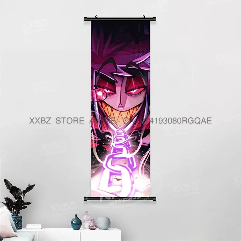Simple Black Comedy Hazbin Hotel Home Decoration Hanging Painting Cartoon Wall Artwork Scrolls Picture Room Canvas Print Posters — image 17
