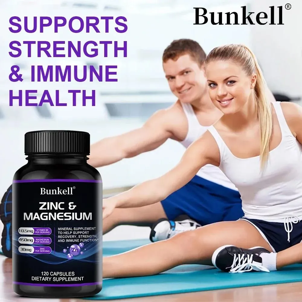 Zinc + Magnesium Supplement Strong Bones Teeth Heart Nerves Enhance Immunity Support Bone Density and Muscle Health