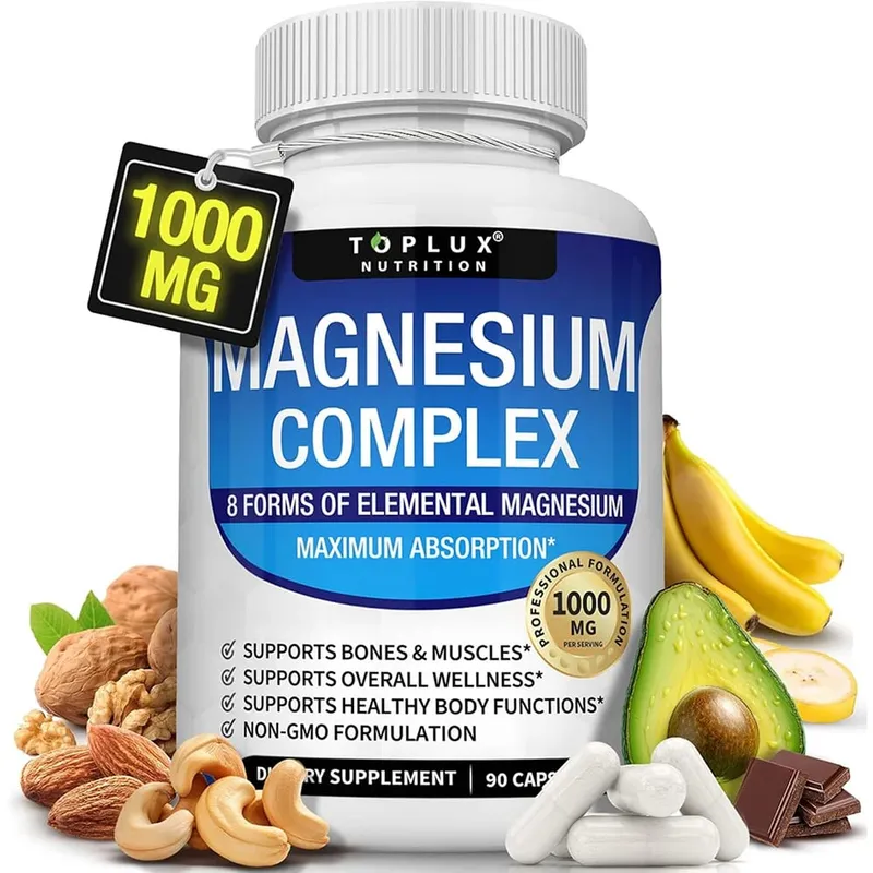 Prémium magnézium komplex kiegészítő 1000 mg magnézium-glizinát 525 mg vércukor komplex 940 mg moringa kapszula 1200 mg nem GMO