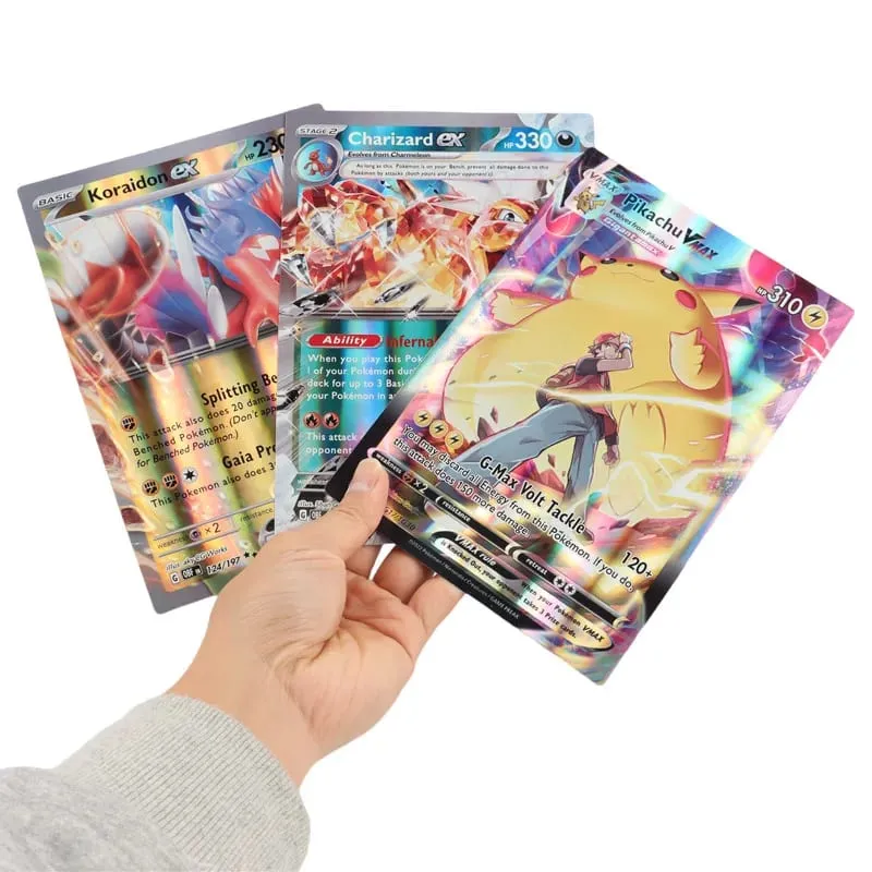 30Pcs Oversized Pokemon Cards Jumbo Letters Cards MEGA Vmax Vstar GX Arceus Pikachu Charizard Super Shiny Rare Card Birthday Gif — image 5