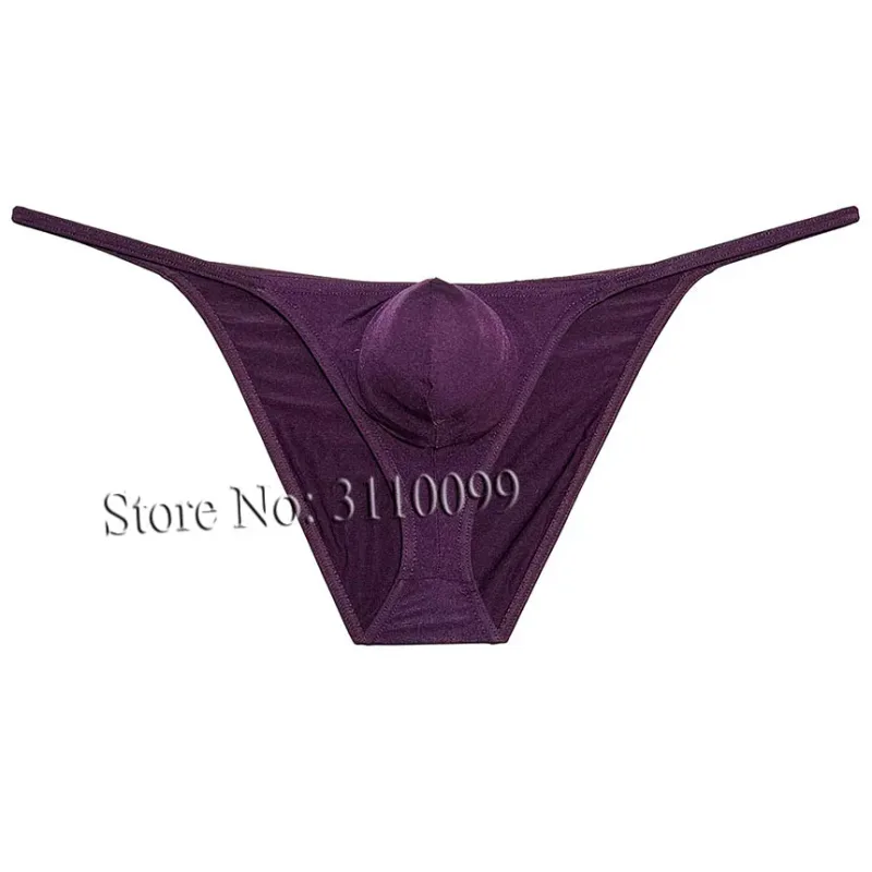 Men's Briefs Shiny Enhance Bikini Bulge Pouch Ruched Skimpy Underwear — image 10