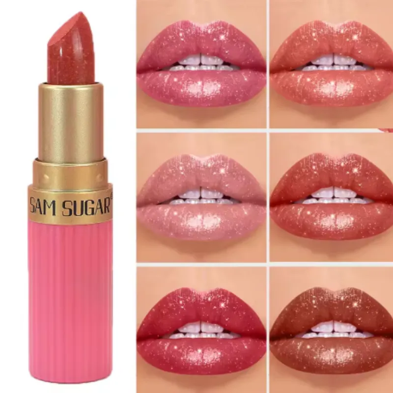 Metallic Velvet Lipstick Diamond Sparkle Pearlescent Fine Shimmer Waterproof Non Stick Cup Lip Makeup — image 2