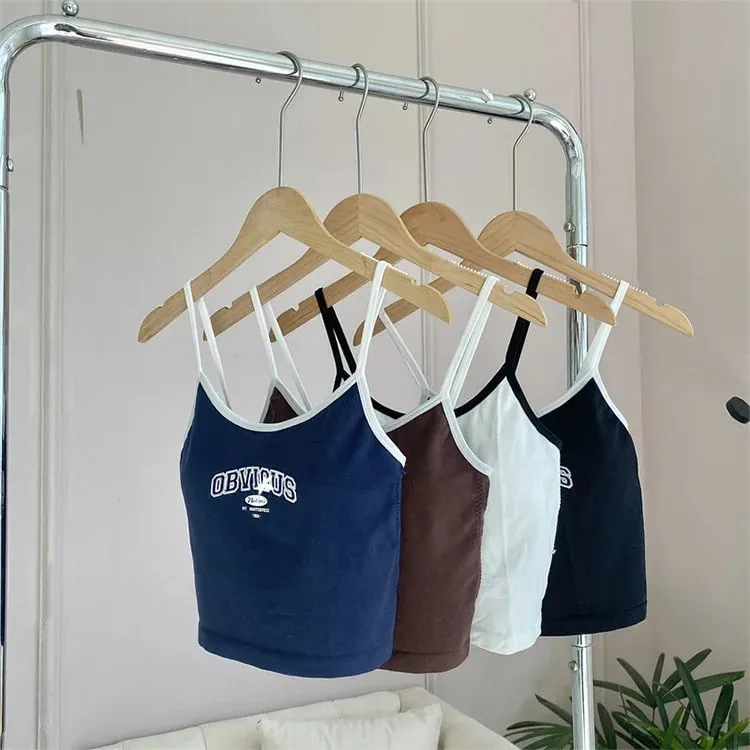 Summer Hot Picture Printing Girl Student Spaghetti-Strap Camisole Top Sexy Outerwear Fixed Cup Chest Pad Chest Wrap Underwear Fe — image 7