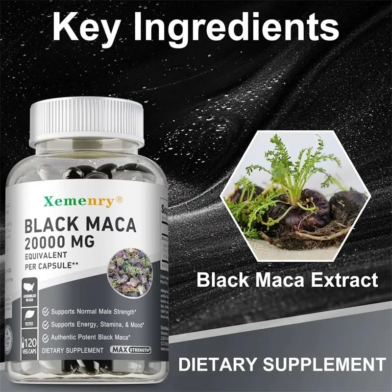Black Maca Root Supplement - Improves Strength Endurance and Mood Enhances Performance and Boosts Energy — image 3