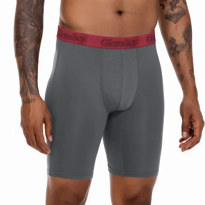 Celana Boxer Kaki Panjang Cepat Kering Warna Campuran 4 Buah Celana Dalam Pakaian Dalam untuk Rumah dan Olahraga Celana Dalam Pria Kualitas Tinggi
