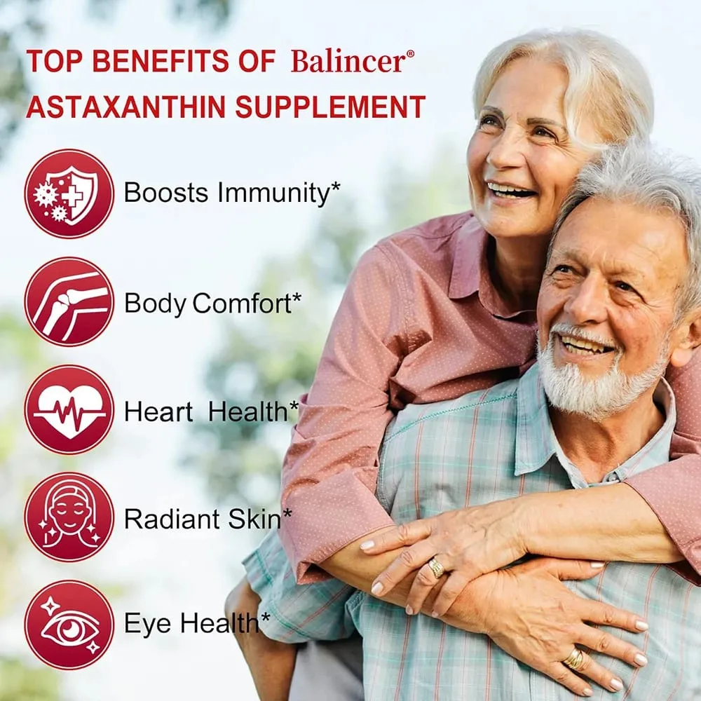 Balincer Astaxanthin Capsules 12mg Promotes Cardiovascular Health and Accelerates Metabolism Supporting Eye Joint & Skin Health — image 3