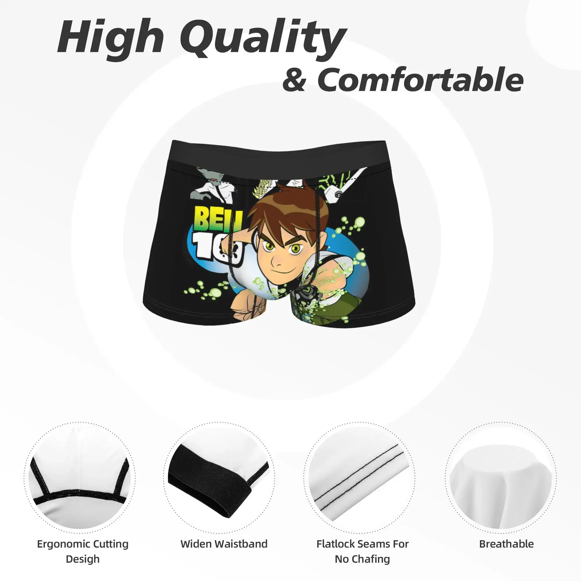 Ben 10 Aliens sous-vêtements culotte classique short douanier slip pour homme pochette 3D coffre grande taille — image 5