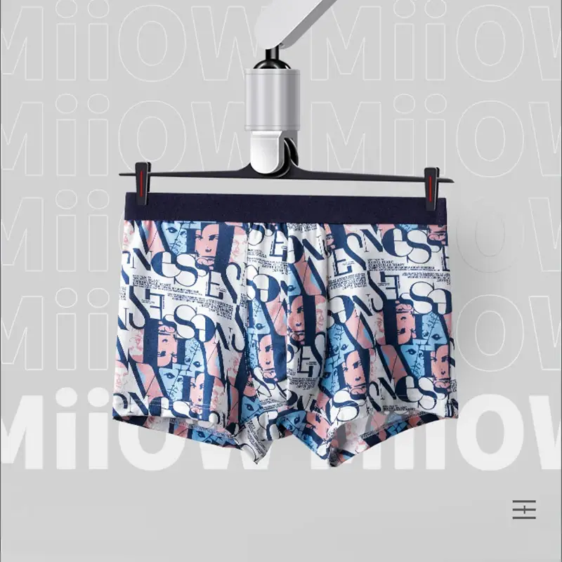 MiiOW 4Pcs Man Underwear Boxers Men's Panties Breathable Polyester Innerwear Sexy Men Underpants Boxershorts Antibacterial — image 5