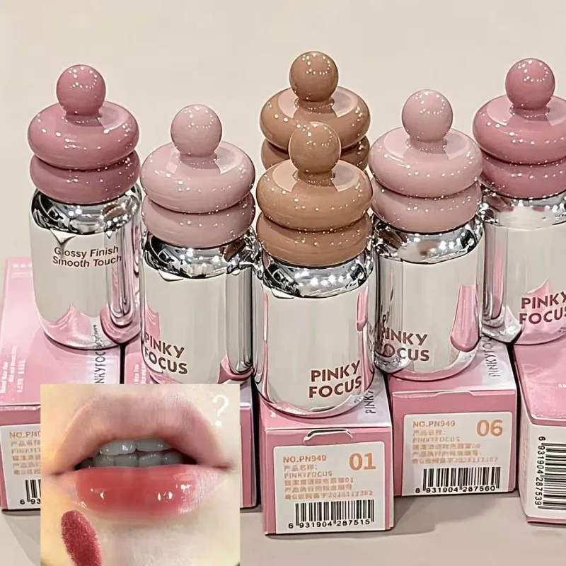 Pinkyfocus Clear Gloss Lip Oil Moisturizing Glass Finish Non-Sticky Nude Shade Ideal for Layering to Brighten Lips — image 3