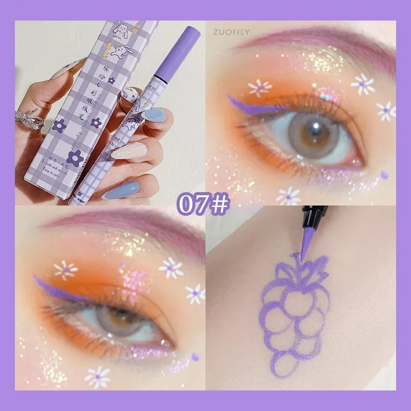 Smooth Colorful Eyeliner Pencil Matte Waterproof Not Blooming Black Eyeliner Pen Long Lasting Liquid Eye Liner Makeup Cosmetics