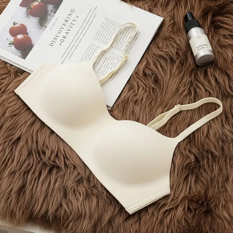 Reggiseno senza fili confortevole e morbido, tessuto traspirante, coppa sottile, reggiseno push-up, elastico senza fili, reggiseno senza cuciture, bellezza