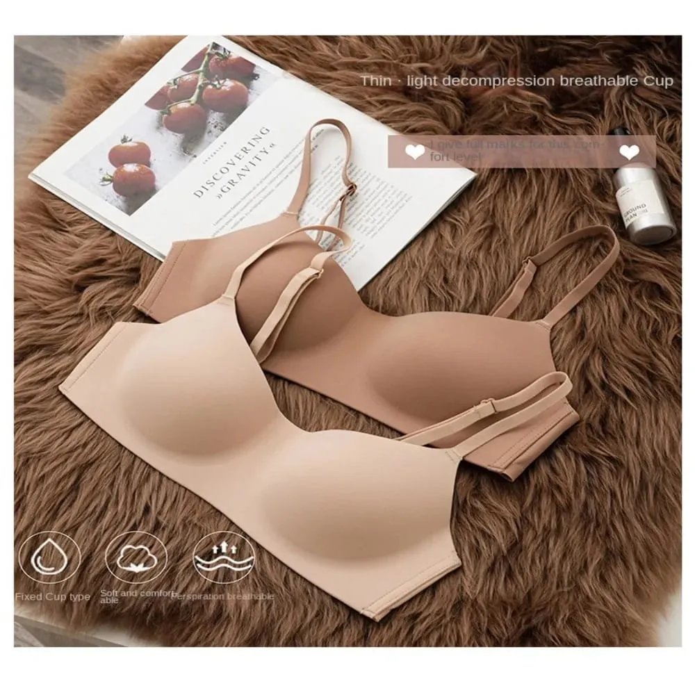 Reggiseno wireless morbido e confortevole, tessuto traspirante, coppa sottile, reggiseno push-up, design raccolto, reggiseno senza ferretto, lingerie bellezza