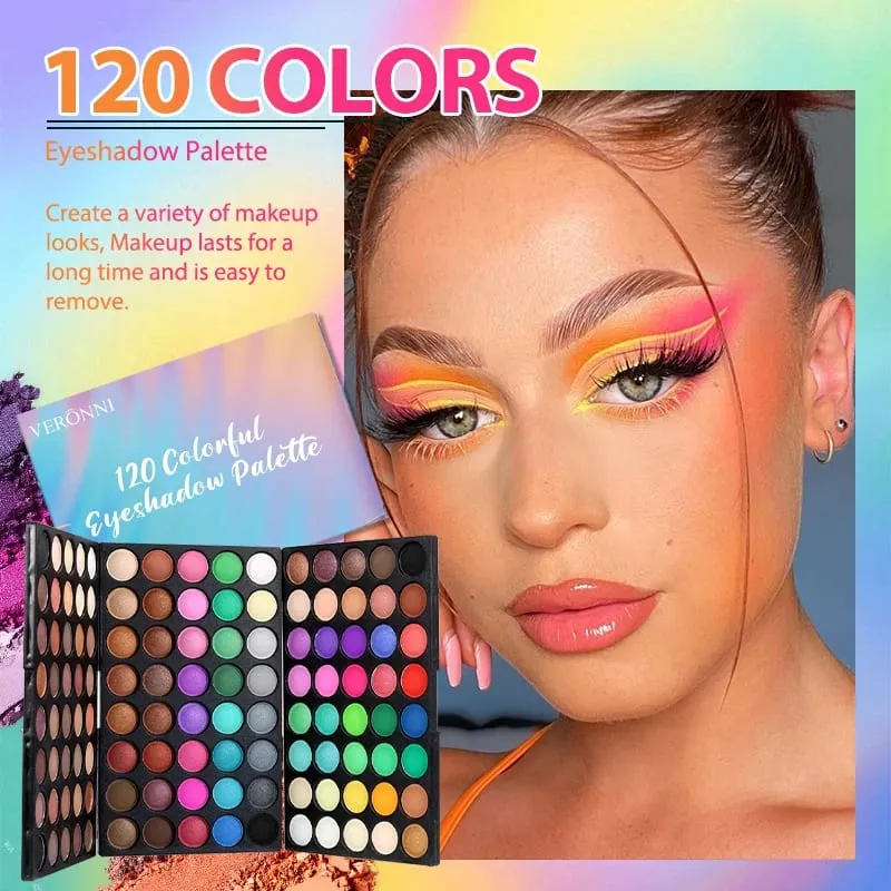 4pcs Makeup Sets 120‑Color Eyeshadow Palette With 8pcs Brushes & 2pcs Makeup Practice Face Boards For Beginner Makeup Practice — image 5