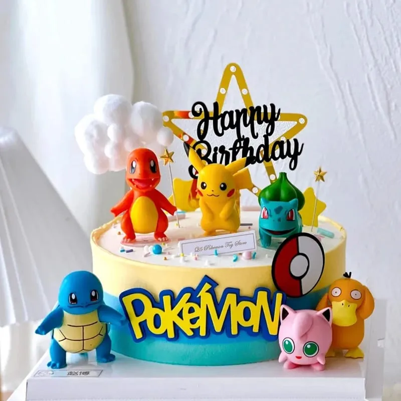 15Pcs/set Pokemon Cake Topper Pikachu Anime Figure Party Happy Birthday Pokemon Cake Decoration Supplies Boy Ornaments Kids Gift — image 1