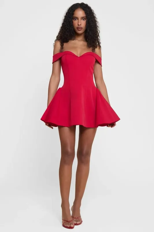Elegant Solid Color Off-shoulder Mini Dress Women Fashion One Shoulder Pleated Short Dresses 2025 Summer New Daily Dating Gowns — image 9