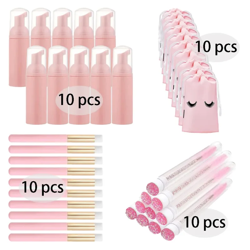 20/40 ks 60ml plastové plnitelné nepropustné lahvičky s prázdnou pumpičkou na řasy Sada cestovního dávkovače mýdla na mýdlo na make-up — image 13