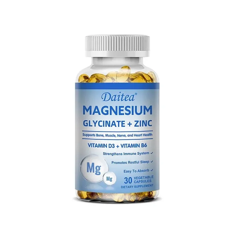 Daitea Magnesium Glycinate & Zinc Dietary Supplement - Bone Nerve Immune Support - Suitable for Men and Women