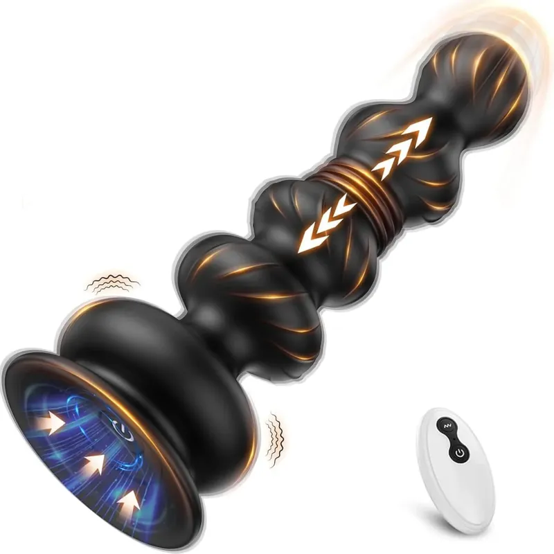 Thrusting Anal Beads Prostate Massager Anal Vibrator Toys Butt Plug Trainer Vibrating Thrusting Sex Toys for Men Women Adult — image 6