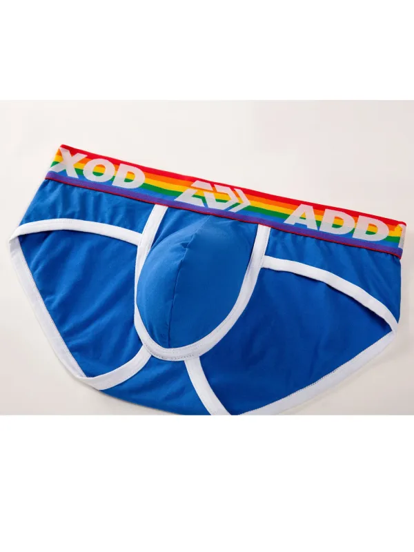 Sexy Men Underwear Rainbow Belt Multi Colored Youth Low Waist U Convex Pouch Brief Teenager Cotton Breathable Comfortable Bikini — image 9