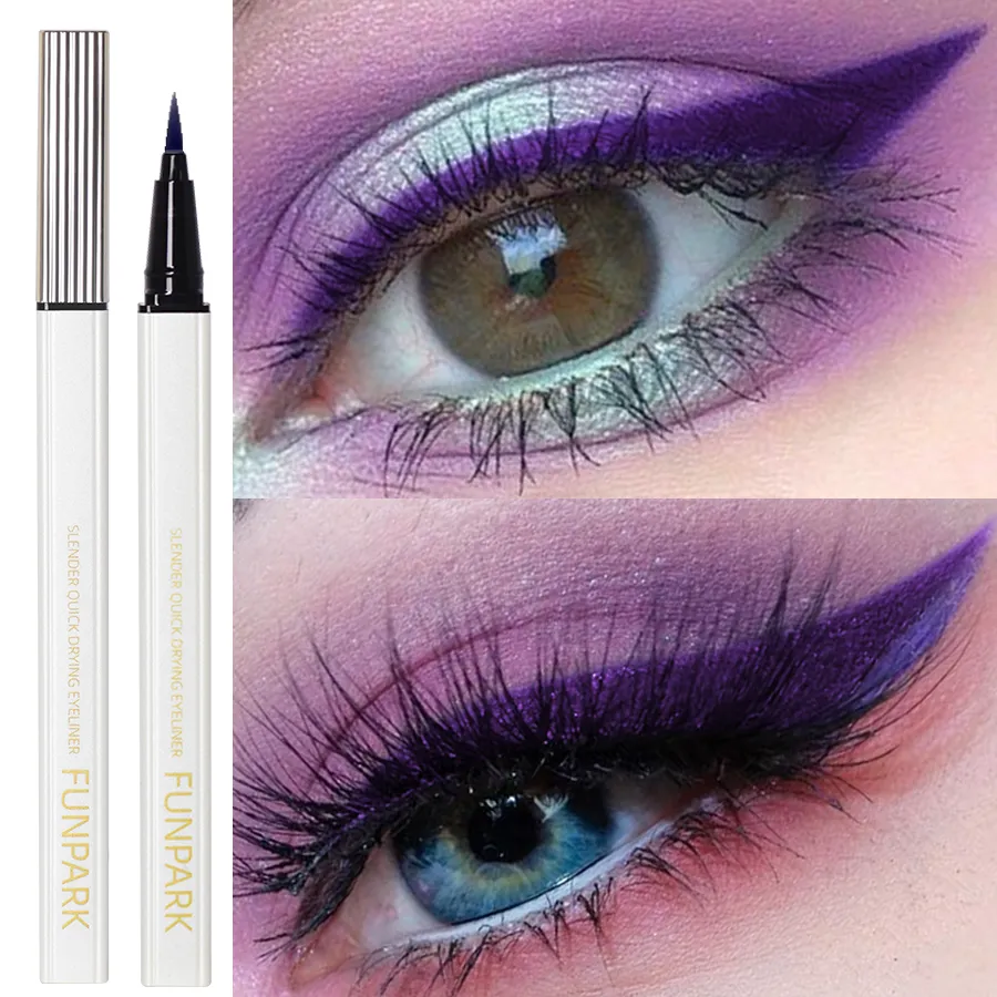 1PC New Purple Fine Liquid Eyeliner Long Lasting Eye Pen Waterproof Quick-drying Korean Makeup Products Beauty Matte Eye Pen — image 4