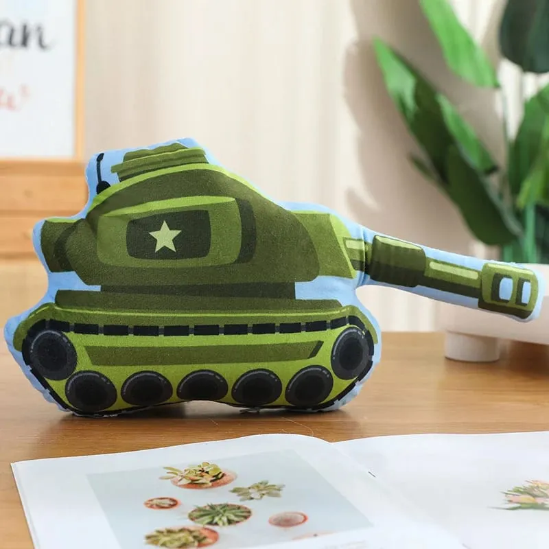 Public Transportation Colorful Plush Pillow Stuffed Excavator Motorbike Tank Airplane Sofa Room Decor Cushion Men Present — image 18