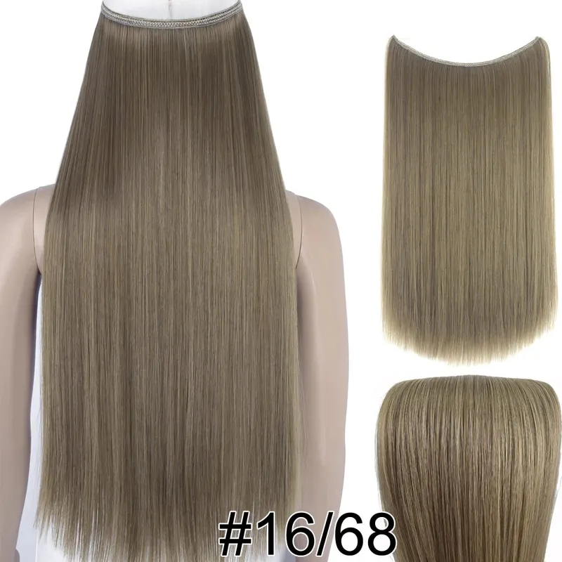 Synthetic Heat Resistant Hair Silky Straight Elasticity Invisible Wire Hair Extensions 8006 — image 20