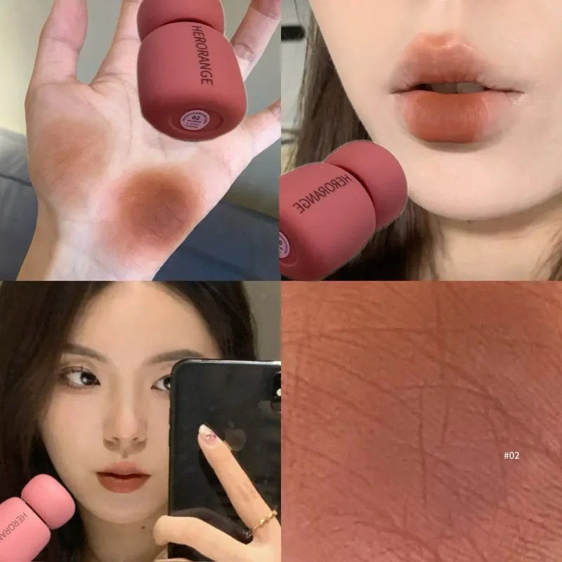 Herorange Velvet Matte Lip Mud Rich Pigment Non Transfer Long Lasting Smooth Non Dry Brighten Skin Daily Use — image 3