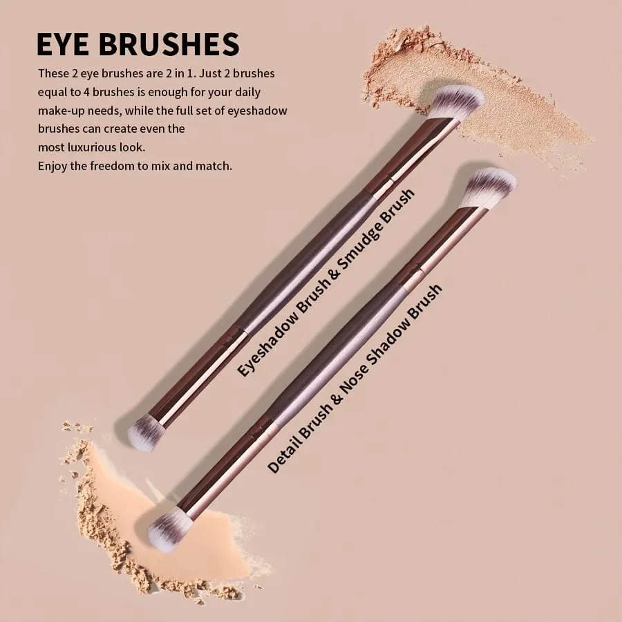 5 stk Jumbo Soft Makeup Børste Sæt Syntetiske børster Ikke-irriterende Face Powder Rouge Øjenskygge børste Komplet sæt Starter Råd — image 6