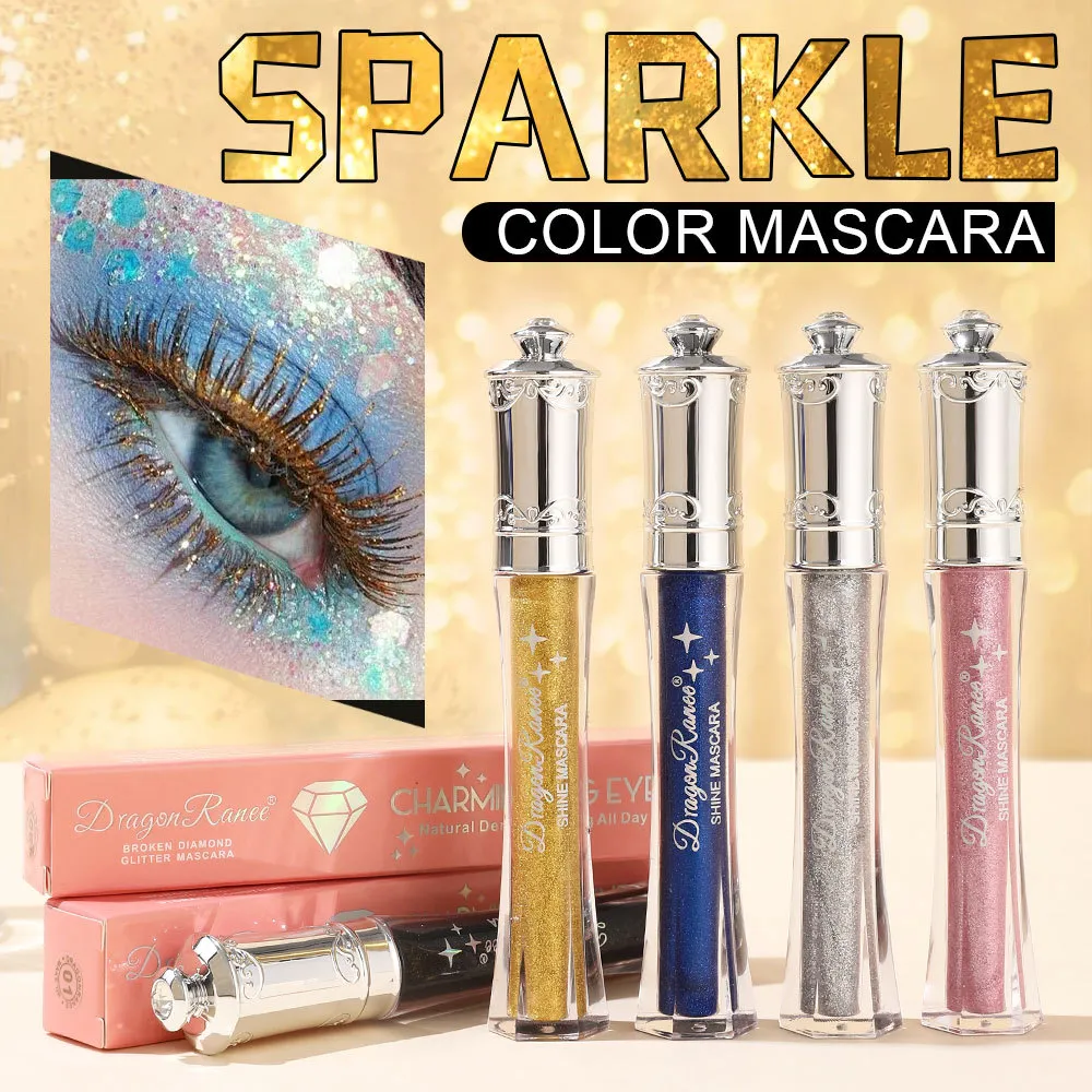 Shiny Diamond Colorful Mascara Blue Glitter Sparkling Waterproof Mascara Beauty Eyelashes Extension Quick Dry Shimmer Eye Makeup — image 4