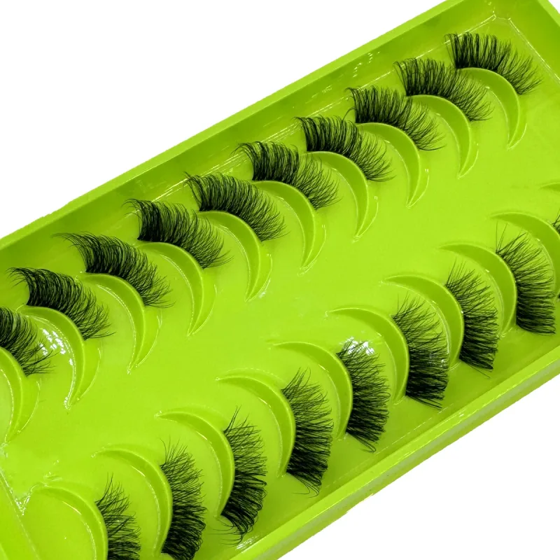 Černé řasy 10 polovičních řas Soft Natural Cat Eye Lashes Makeup Tool Prodlužovací nástroj Fluffy Faux Cils sezona návratu do školy — image 18