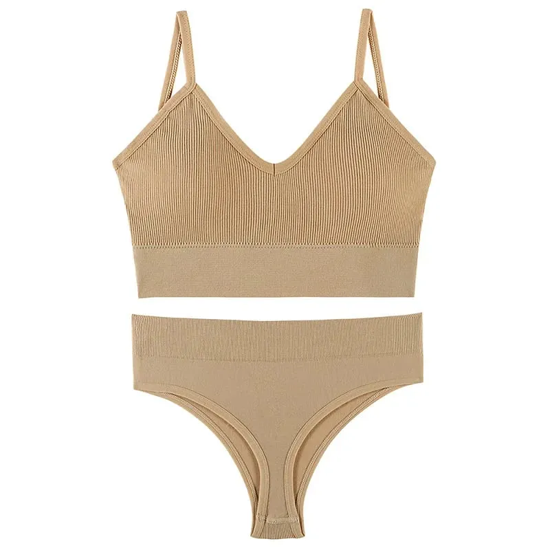 Dunne draadloze dames push-up bh-sets Plus-maat sporthaltervest Franse driehoekige cup-bh's voor dameslingerie — image 3