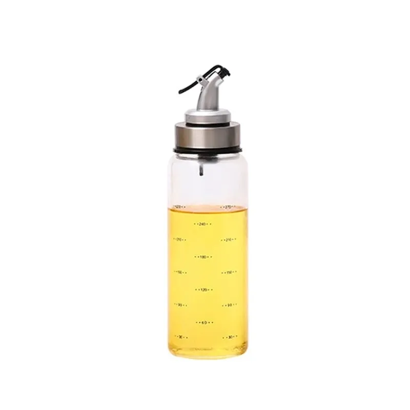 1PCS 180/300/500ml Oil Bottle High Borosilicate Glass Dispenser With Scale Quantitative Sauce Vinegar Cooking Kitchen Supplies