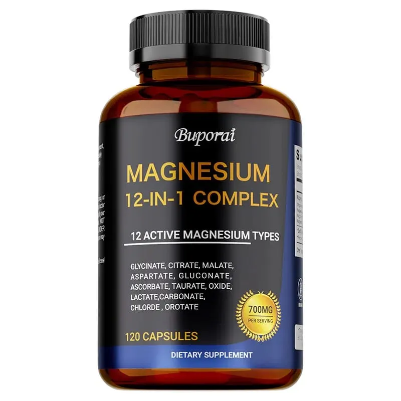 Magnesium Complex Capsules - Bone Muscle & Heart Health Supplement Sleep Support Muscle Relaxation Stress & Anxiety Relief
