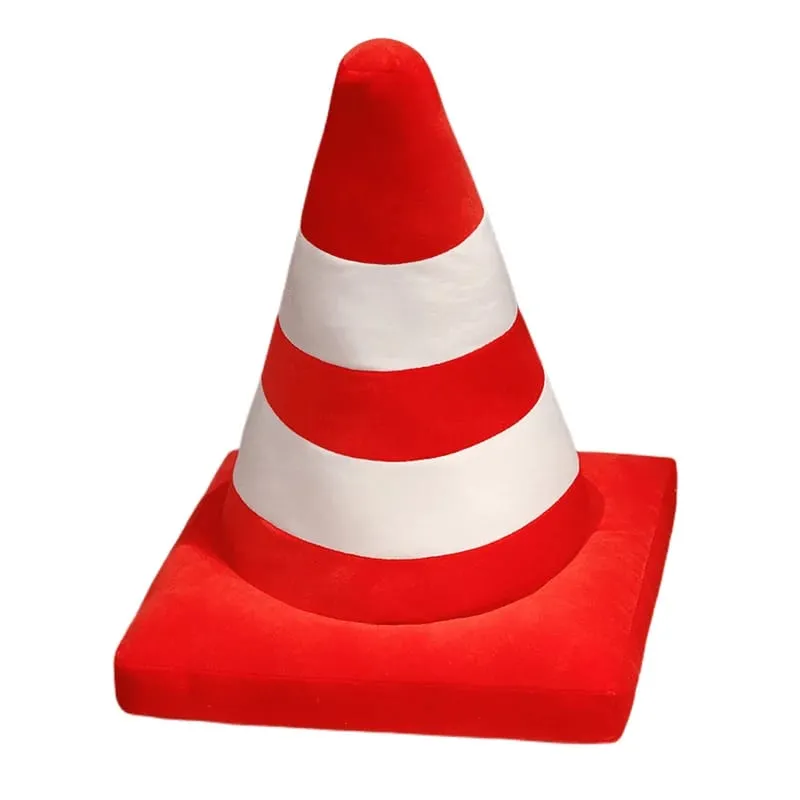 Simulation Traffic cone Plush Pillow Creative Roadblock Stuffed Toy Construction Cone Sign Cushion Doll Kids Boys Road Game Gift — image 7