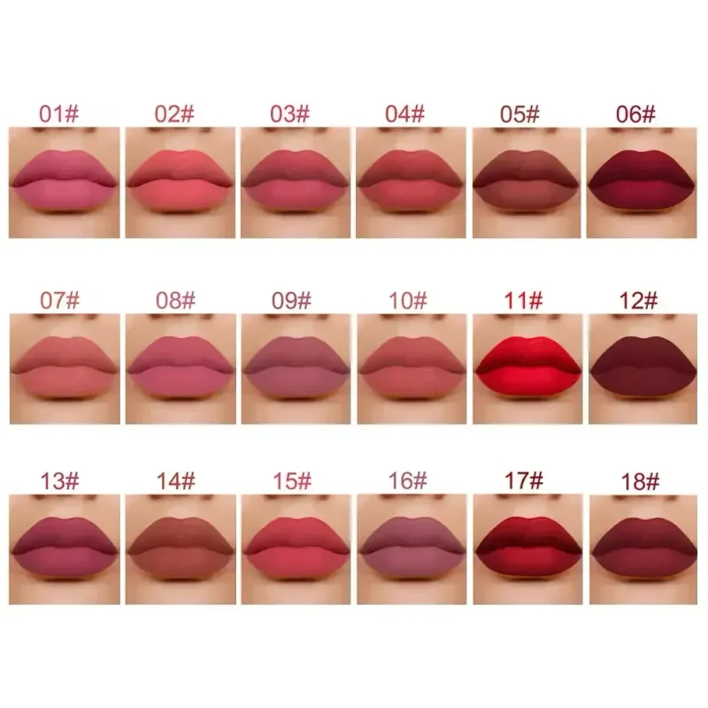 Lip Gloss Waterproof Matte Liquid Lipstick Long Lasting Velvet Lipgloss Tint Tube Nude Pigment Lip Makeup Cosmetics