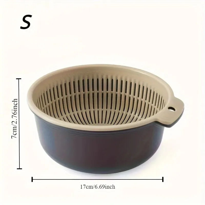 Kitchen Fruit Tray Removable Double Layer Fruit And Vegetable Basin Draining Basket Creative Household Rotating Washing Basket — image 4