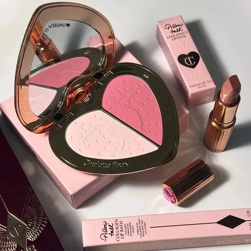 Charlotte Tilbury Lip Liner Set With Essential Oil Silky Blush Foundation That's Smooth Lightweight Natural And Blurred Makeup